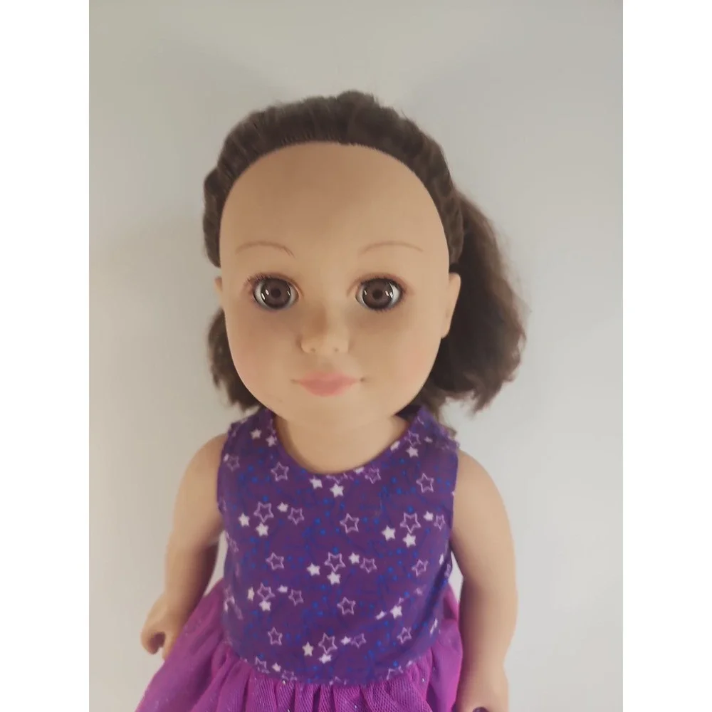My Life Doll 2013 Brown Wavy Hair With Purple Star Dress Has  Blemishes‎ Photos